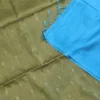 SOFT SILK SAREES - Sky Blue with Antique Gold / Olive Gold