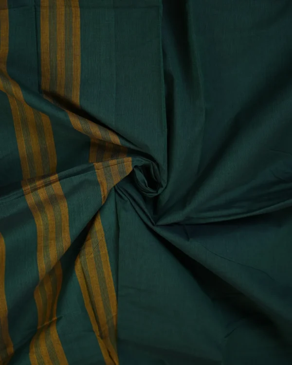 CHETTINAD COTTON - Deep Teal Green with Antique Gold