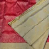 27 (2) Kanchipuram silks - Vermilion Red with Antique Gold Zari