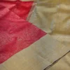 29 (1) Kanchipuram silks - Vermilion Red with Antique Gold Zari