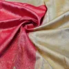 30 (1) Kanchipuram silks - Vermilion Red with Antique Gold Zari
