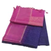 SOFT SILK SAREE - Magenta Pink with Navy Blue & Antique Gold