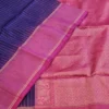 SOFT SILK SAREE - Magenta Pink with Navy Blue & Antique Gold