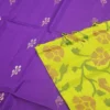 SOFT SILK SAREE - Parrot Green with Royal Purple & Antique Gold