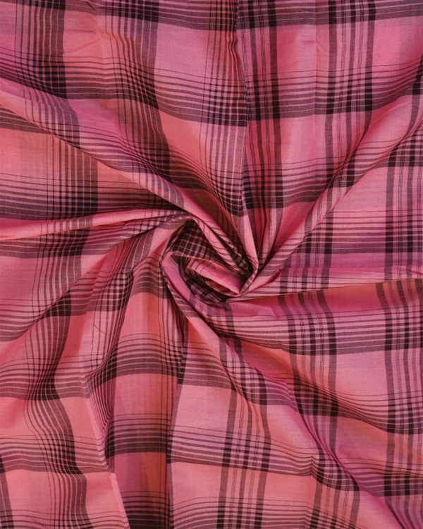 CHETTINAD COTTON SAREES - Dusty Rose Pink with Deep Maroon