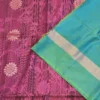 42 (1) SOFT SILK SAREE - Dusty Rose Pink with Sea Green & Silver Zari