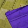 SOFT SILK SAREE - Olive Green with Royal Blue Contrast & Silver Zari