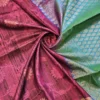 43 SOFT SILK SAREE - Dusty Rose Pink with Sea Green & Silver Zari