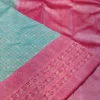 Kanchipuram silks - Aqua Blue with Rani Pink & Silver Zari