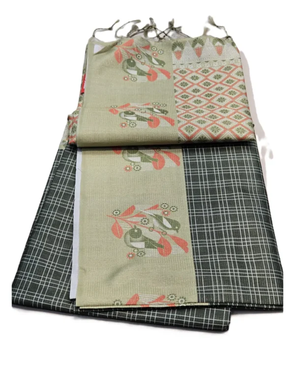 FANCY SAREES - Light Sage Beige / Greyish Olive