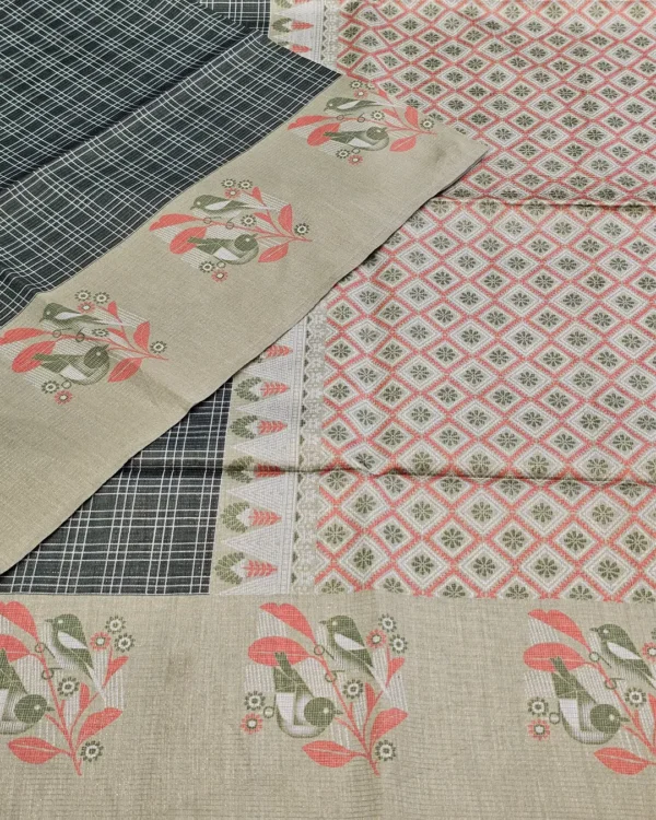 FANCY SAREES - Light Sage Beige / Greyish Olive