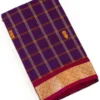 CHETTINAD COTTON SAREES - Royal Purple with Magenta & Antique Gold